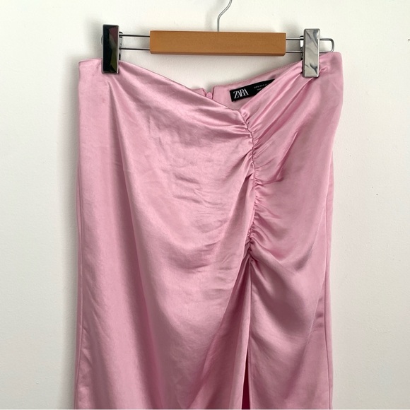 Zara Pink Satin Slip Skirt - Picture 7 of 12